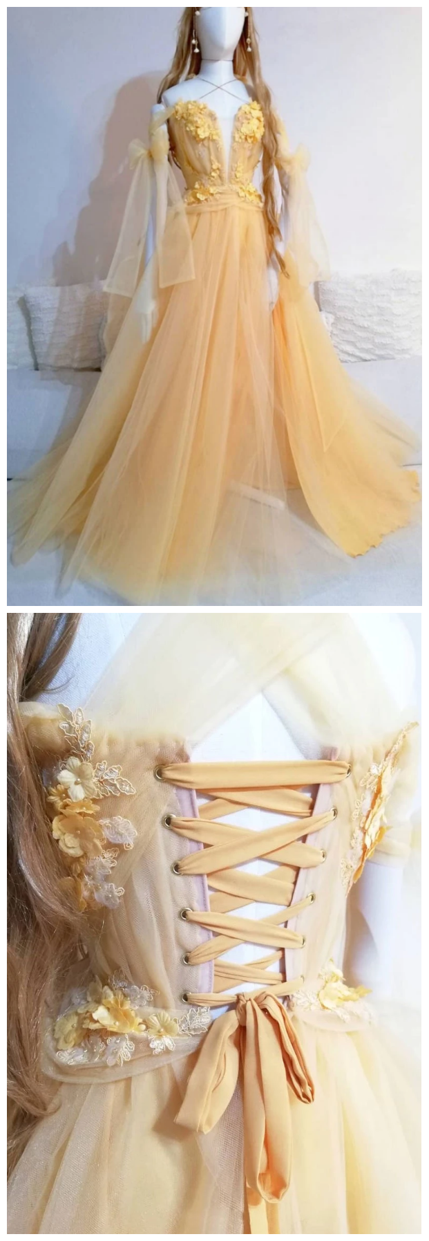 Sweetheart Tulle Lace Long Prom Dress Formal Dress