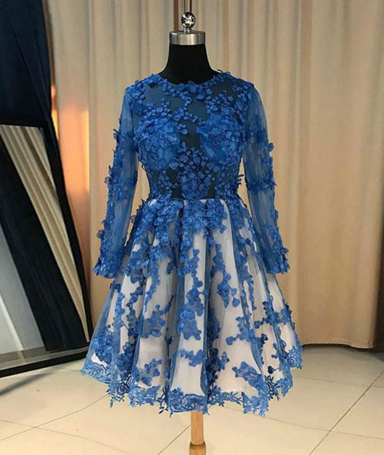Lace Short Prom Dress, Lace Bridesmaid Dress