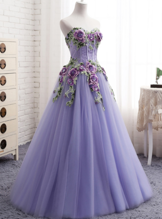 Evening Dress Design Off Shoulder Sweetheart Lace Flowers