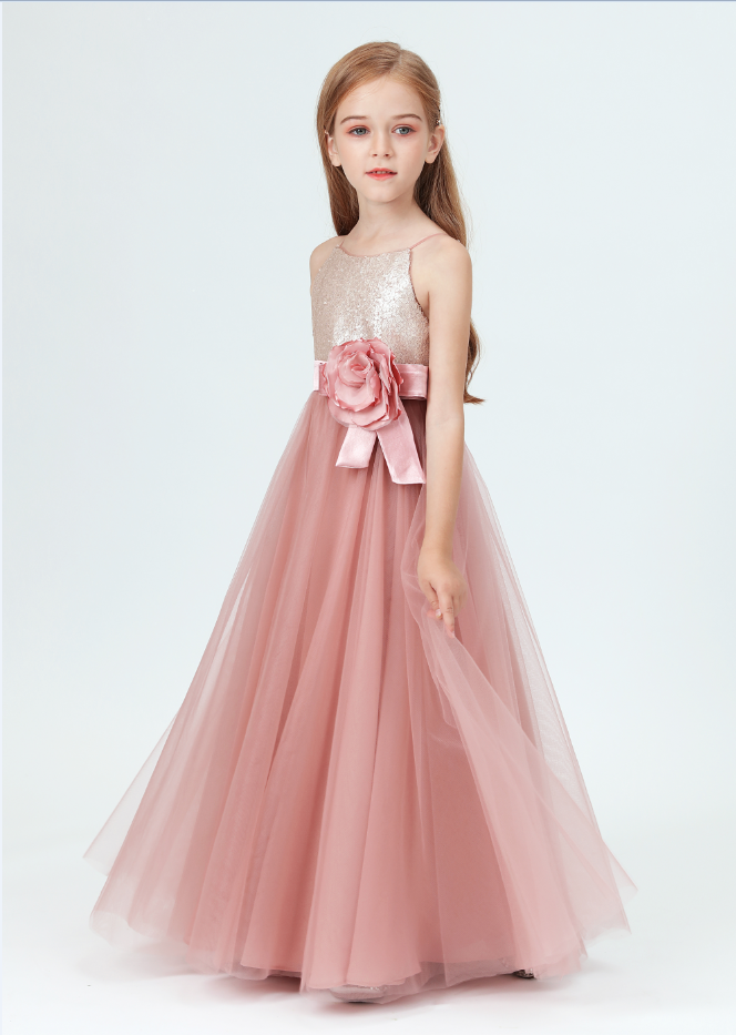 Flower Girl Dresses, Tulle Flower Girl Dress Party Appliques Long Sleeve For Wedding Birthday Ball Gown First Holy Communion Prom Dresses