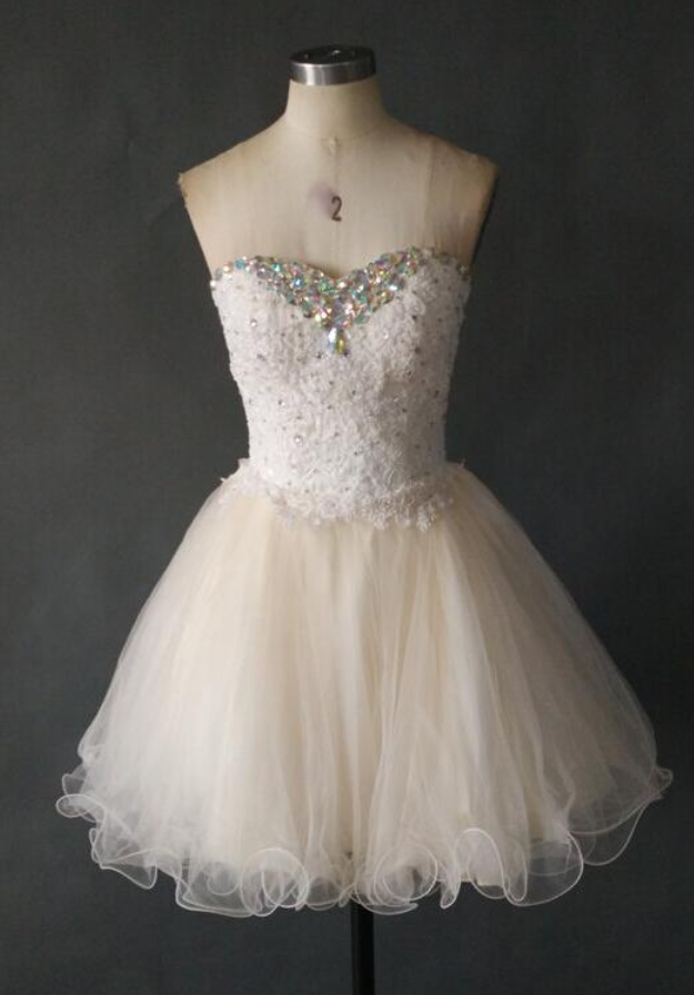 Lovely Prom Dress,lace Homecoming Dress,short Tulle Homecoming Dress, Party Dress, Cocktail Dress