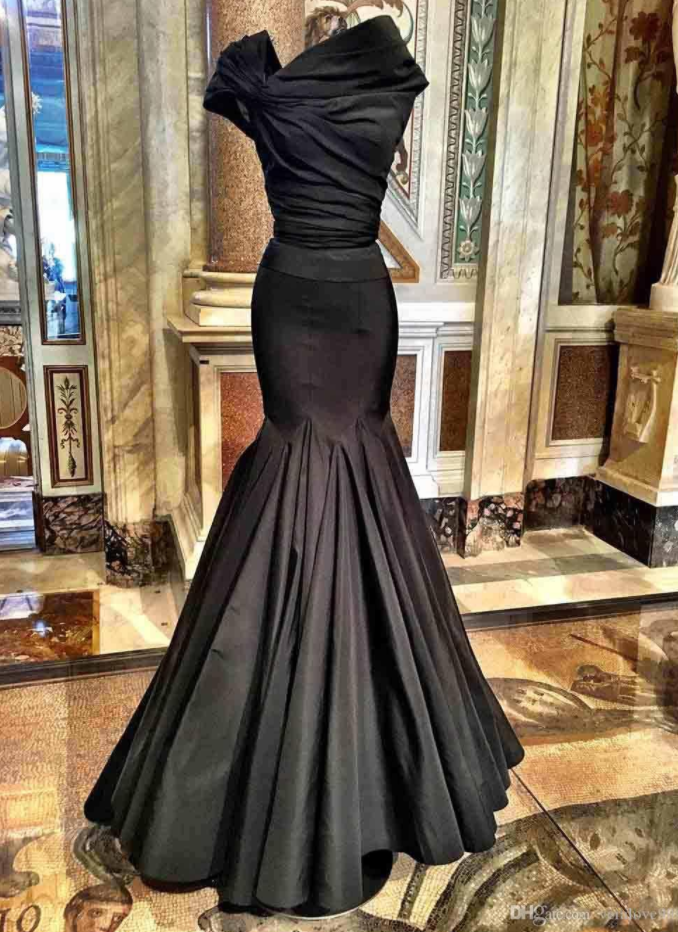 Sexy High Neck Prom Dresses Mermaid Black Cap Sleeves Plus Size Floor Length Long Formal Prom Dress Saudi Arabic Party Gowns