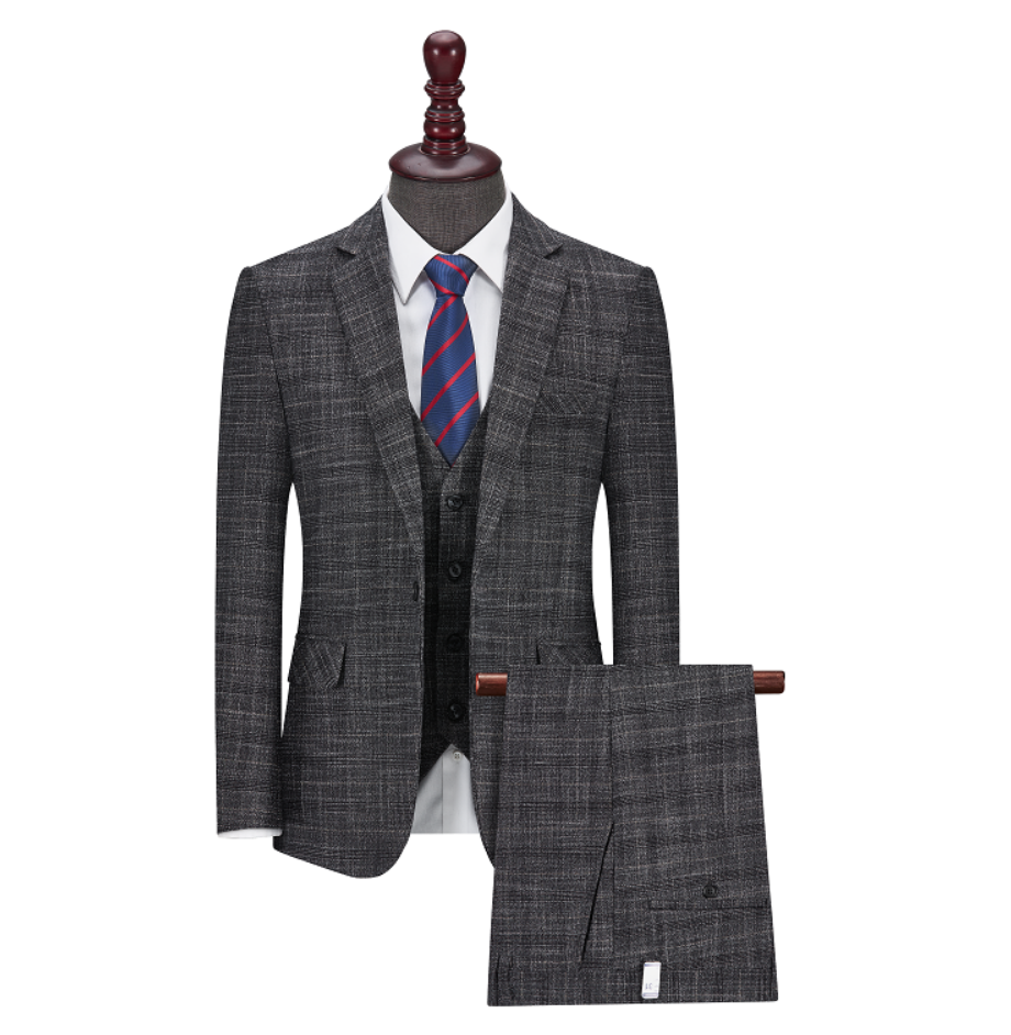 New fashion men's high-quality suit three-piece slim fit suit suit boss work suit suit
