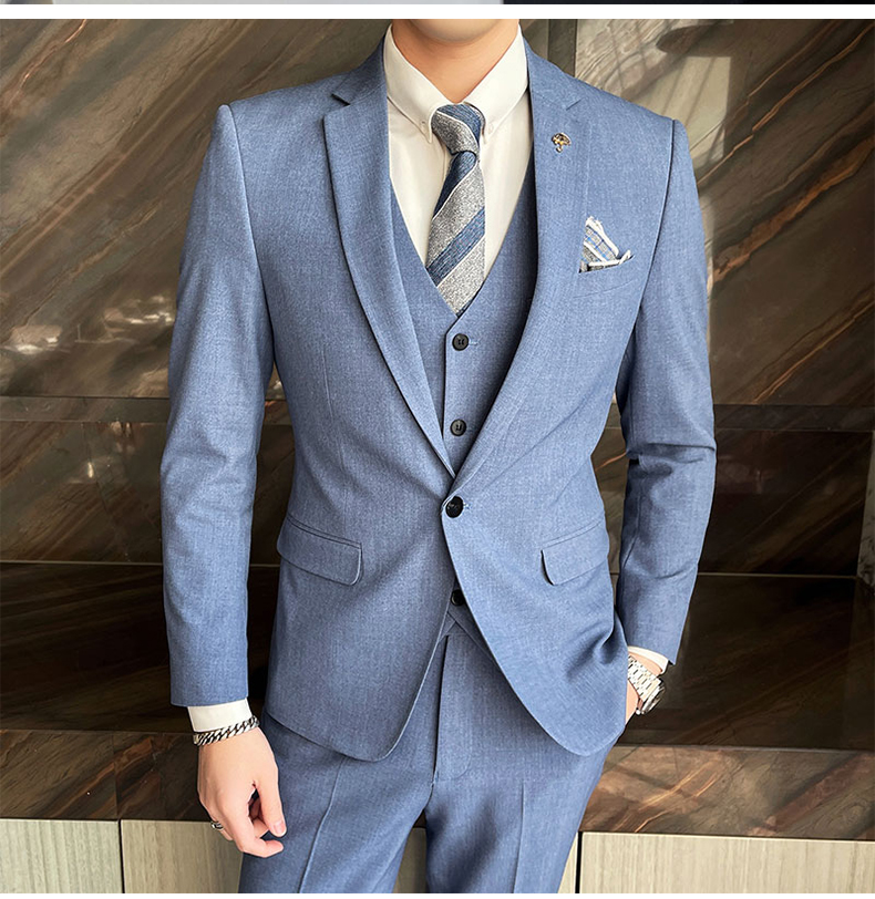 2021 Fashion Men's slim fit Business Suits/Male High-grade pure cotton groom get married dress