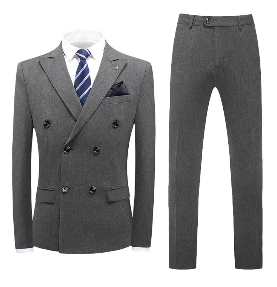 Stage Performance Dress Groom Wedding Double Breasted Suit High-end Brand Mens Casual Business Suits
