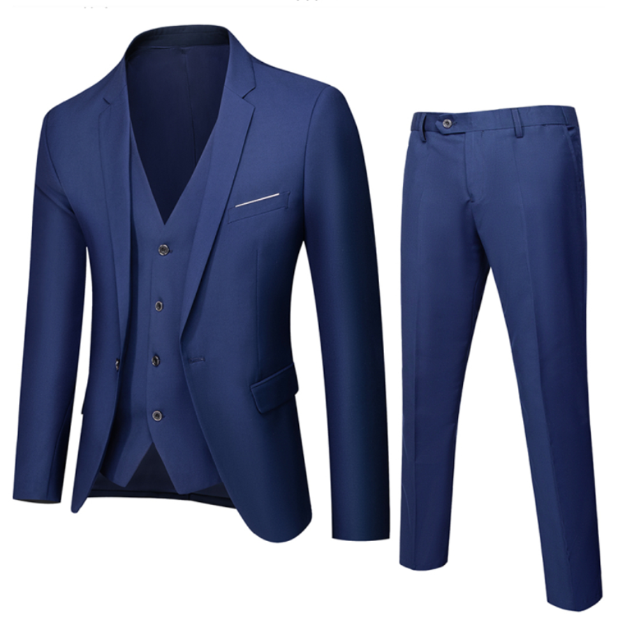 Business Suit Jacket Coat Blazers Trousers Waistcoat Men's Wedding Three Pieces Pants Vest Large Size Professional Suits