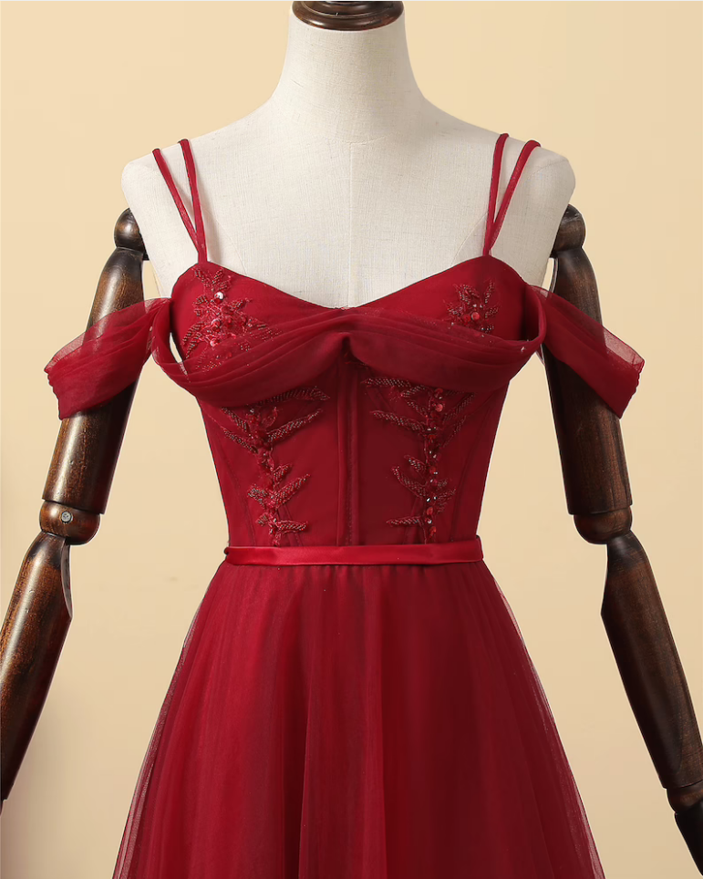 Prom Dresses,spaghetti Straps Wedding Dress Tulle Wedding Dress Prom Dress Lace Up Back Bridal