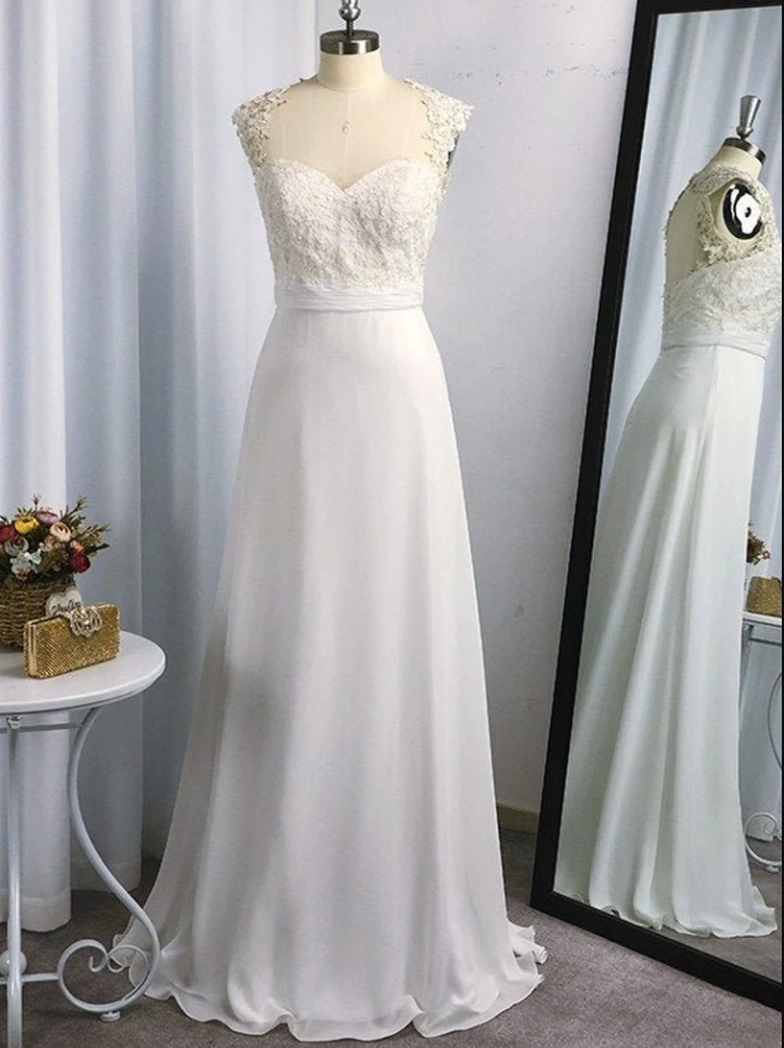 Prom Dresses,a-line/princess Floor-length Applique Sleeveless Chiffon Sweetheart Dresses