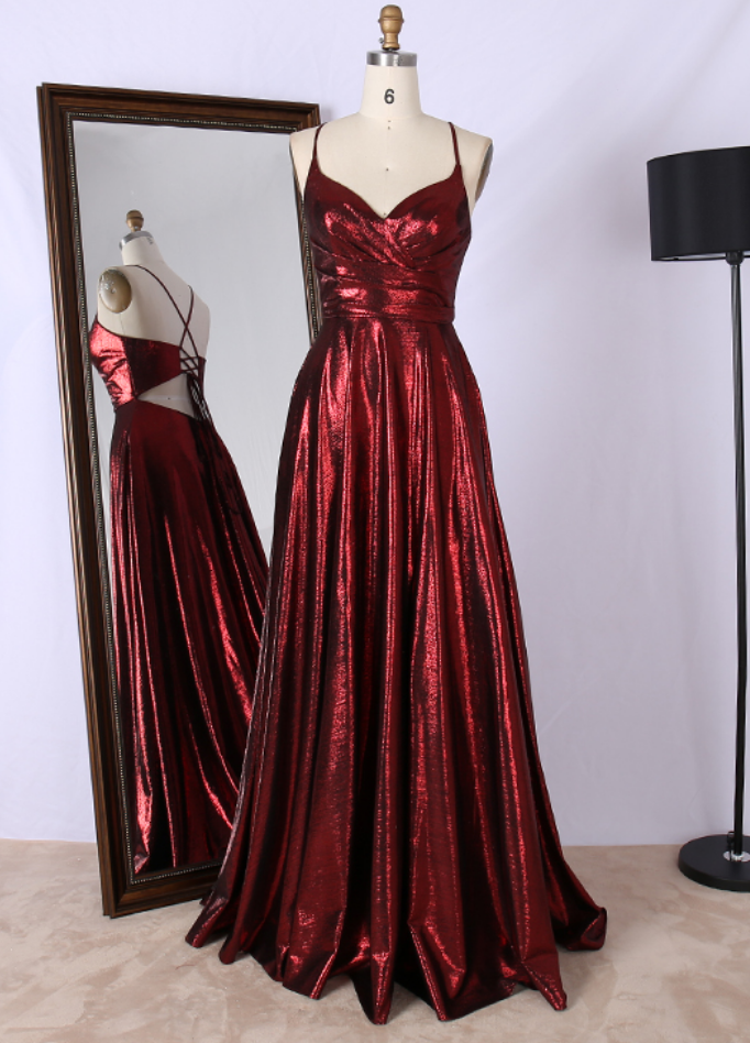 Prom Dresses, Price V Neck Spaghetti Strap Sexy Prom Dress 2022