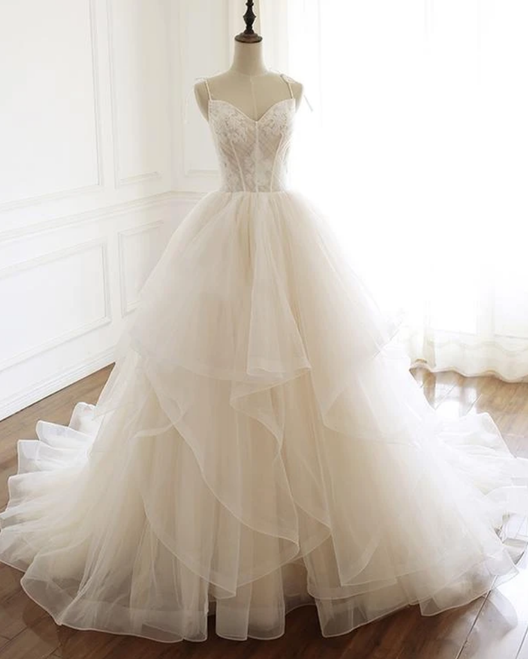 Prom Dresses,tulle lace long ball prom dress