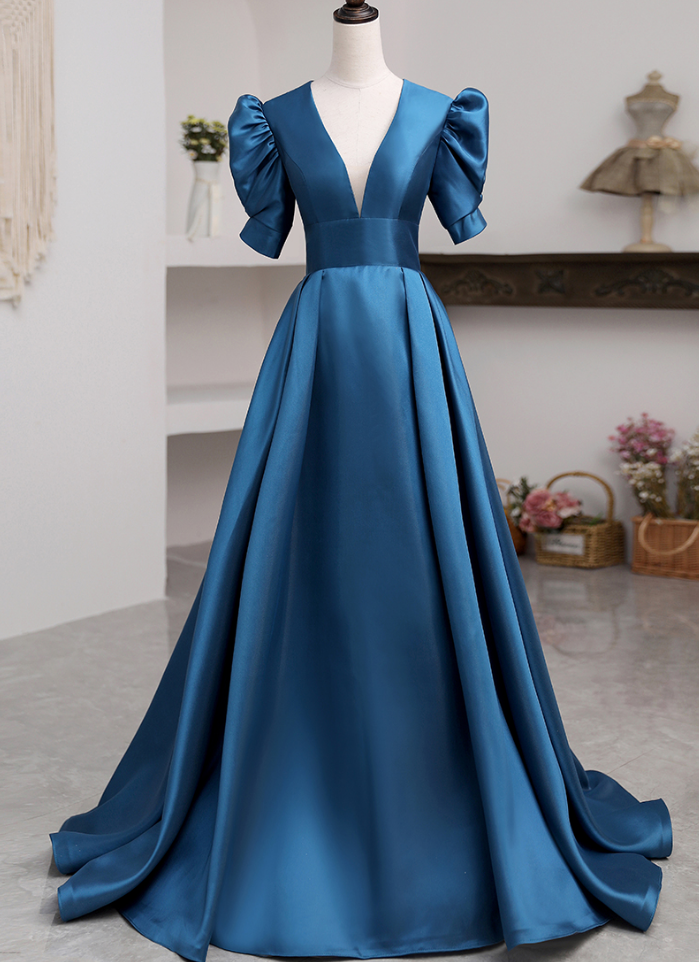Prom Dresses,grade Forged Puff Sleeve Evening Dress