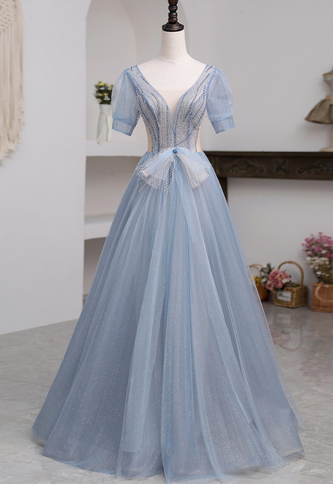 long flowy bridesmaid dresses ZAPAKA Women Strapless Bridesmaid Dress with Pleated Sky Blue A Line Long Wedding Party Dress, Sky Blue / US6 main image 0