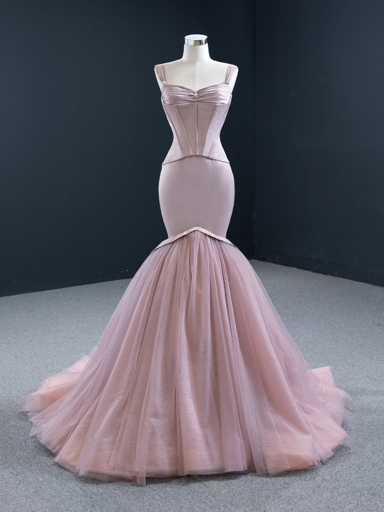 Prom Dresses,2022 Bridal Mermaid Dress High Waist Tail Prom Dress Dresses Tulle