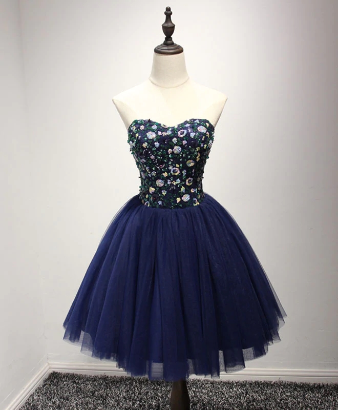 Homecoming Dresses, Tulle Sequins Short A Line Prom Dress, Evening Dress