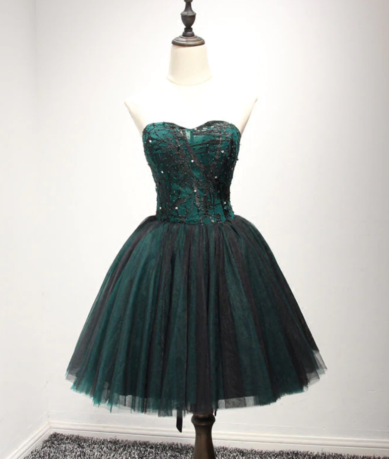 Homecoming Dresses, Tulle Lace Short A Line Prom Dress, Formal Dress