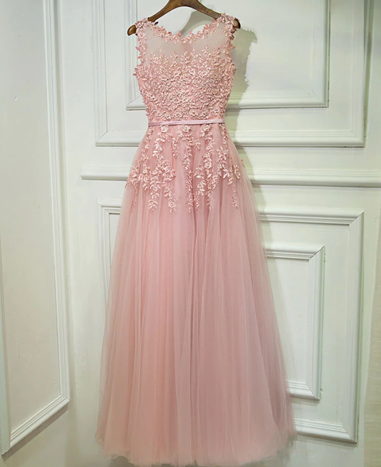 Prom Dresses,lace Tulle Long A Line Prom Dress, Evening Dress