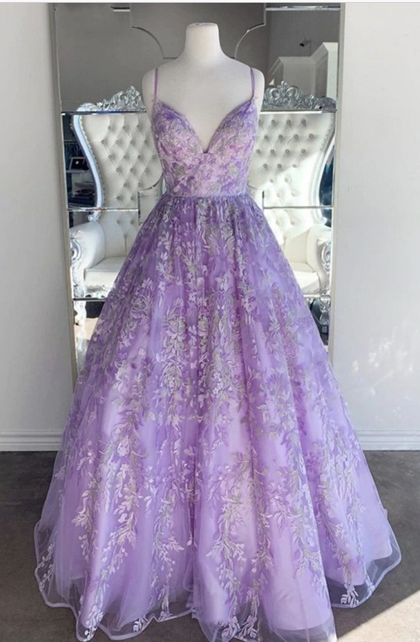 thin prom dresses Prom Dresses,gorgeous V Neck Thin Straps Long Prom Dress, V Neck Formal Evening Dress