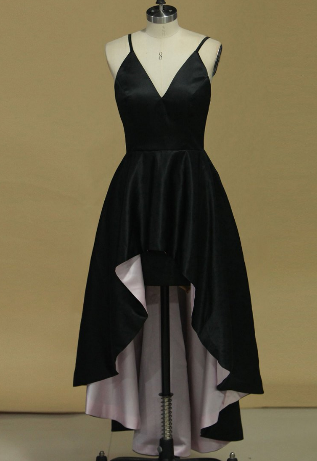 Elegant Sheath Spaghetti Straps Sky Blue Vintage Floral Dress Asymmetrical Hem Prom Dresses C1760