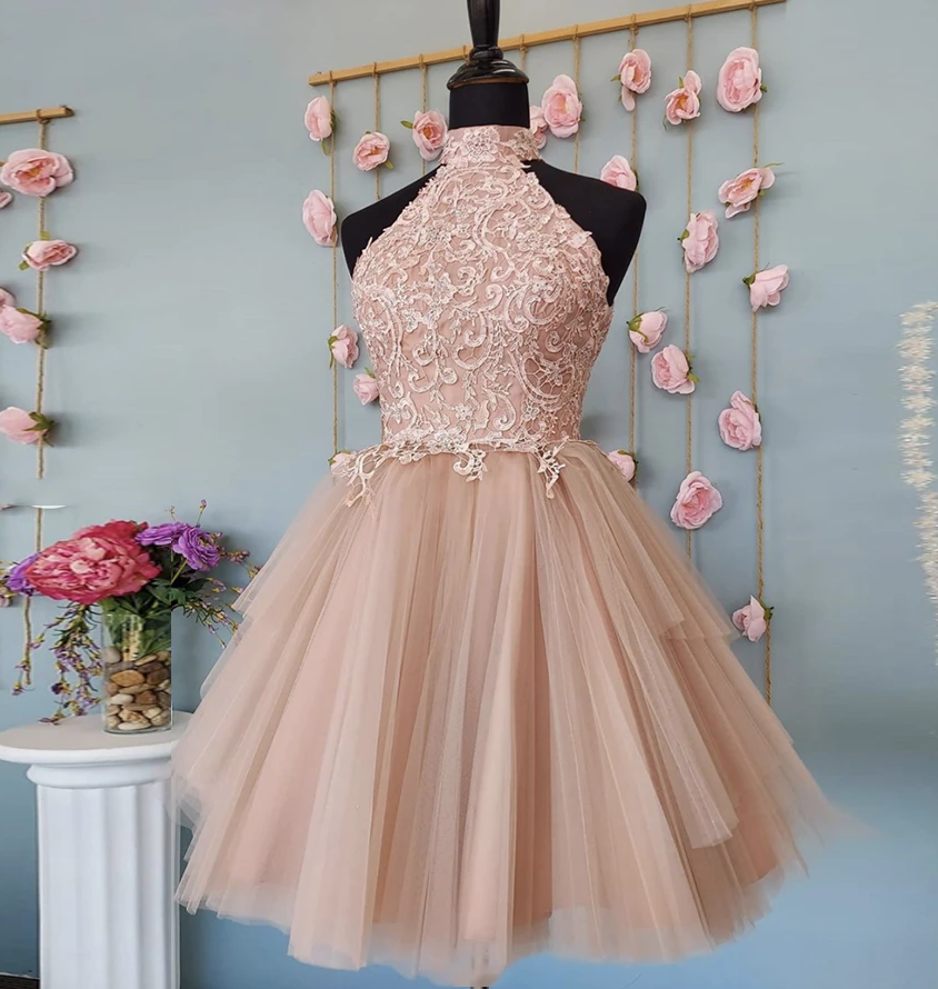 Cute Tulle Lace Short Dress Party Dress Homecoming Dresses