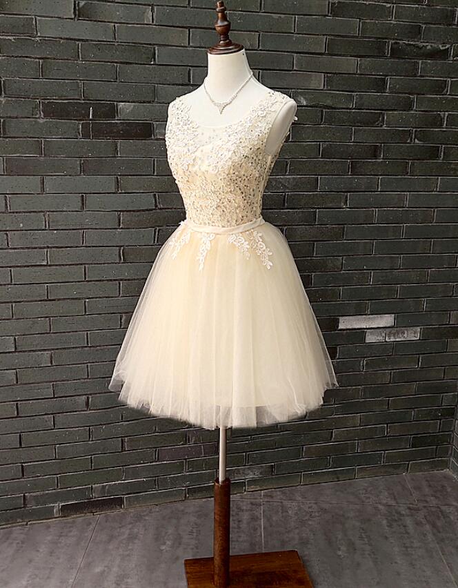 Tulle Applique With Beaded Cute Party Dress , Lovely Formal Dresses