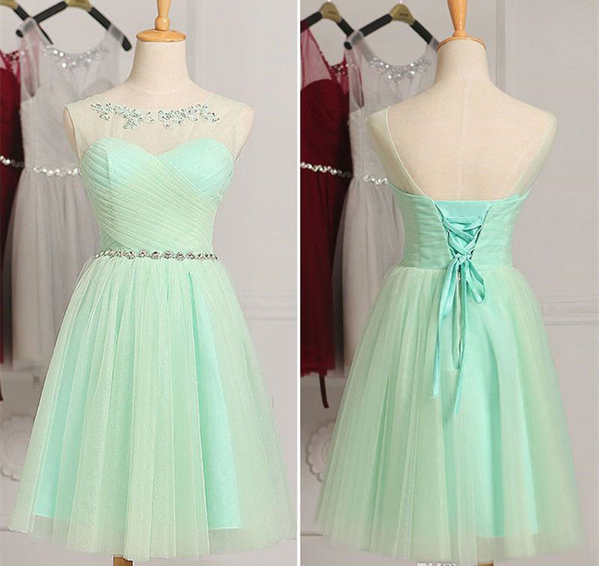 Homecoming Dress With Beads Rhinestones, Mini Short Prom Dress Party Dress