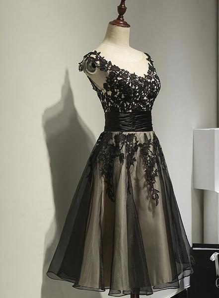Classical Black Length Party Dress, Black Formal Dress, Party Dress