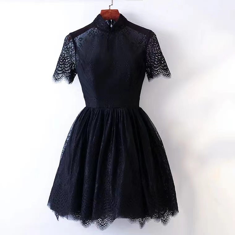 chinese dress ladies Ankara with Lace Short Dress – Splendor Of Africa main image 0