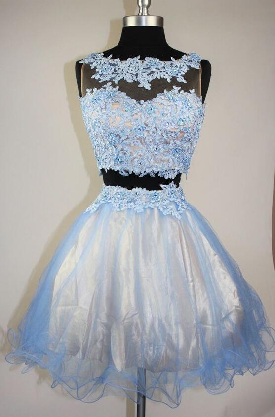 Two Pieces Classy Homecoming Dress,lace Homecoming Dress,short Prom Dress