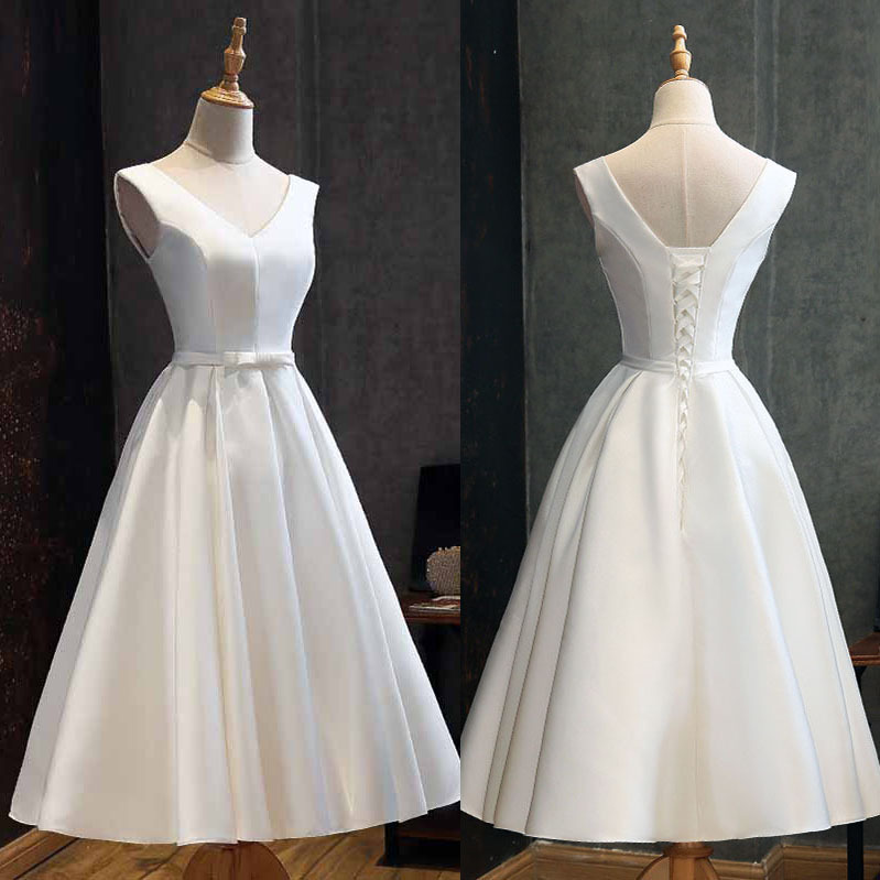 Light Wedding Dress, Style, V-neck Homecoming Dress