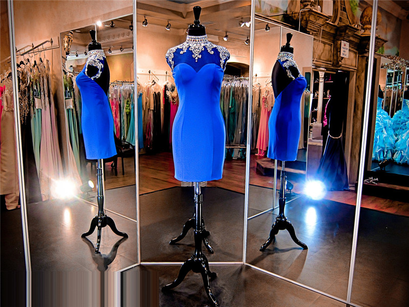 Royal Blue Short Prom Dress,straight Backless Prom Dress, Sexy Prom Dress, Homecoming Dress