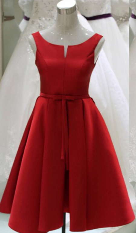Off Shoulder Red Satin Short Homecoming Dress, A Line Cocktail Gowns Short,short Cocktail Dress, Sweet Junior Party Gowns