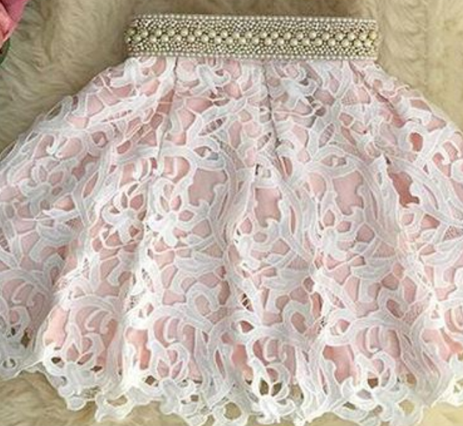 Two Piece Cute Pink Knee Length Tulle Homecoming Dresses For Teens  PD124 main image 0