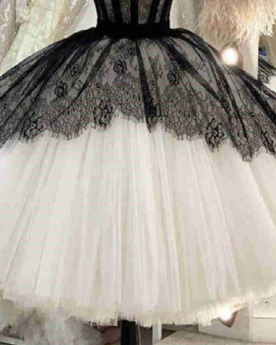 Elegant Ball Gown Strapless Tulle Party Dress White Homecoming Dresses C444