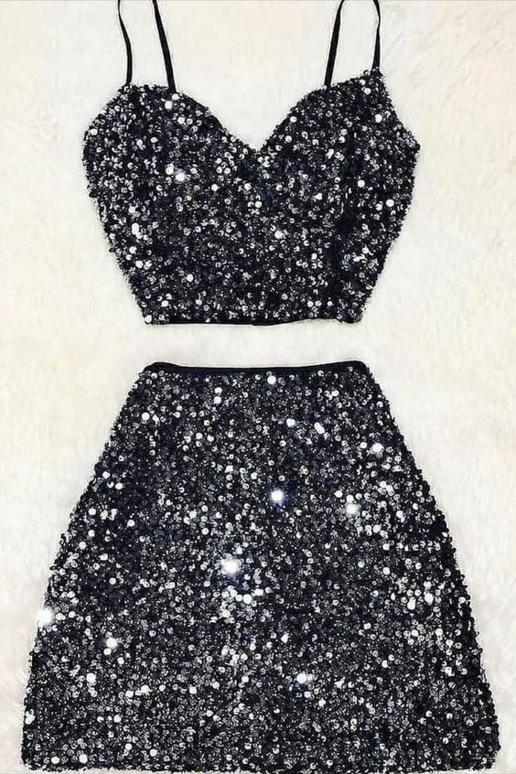 Homecoming Dresses,Black Sequins Homecoming Dress, Short Prom Dresses,sexy Party Dress