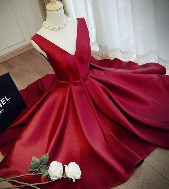 slim fit dress slacks Sexy Satin Prom Dress High Slit, Formal Dress, Dance Dresses, Graduation  School Party Gown main image 0