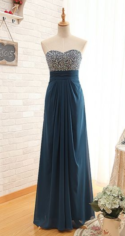 Simple Elegant Chiffon Formal Prom Dress, Beautiful Long Prom Dress ...