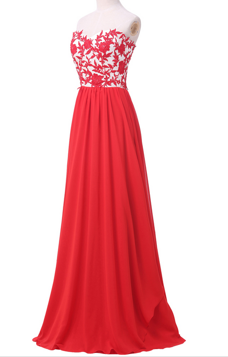 Short Dress Red And White Elegant Appliques Chiffon Formal Prom Dress, Beautiful Long Prom Dress, Banquet Party Dress Short Dress Red And White Elegant Appliques Chiffon Formal Prom Dress, Beautiful Long Prom Dress, Banquet Party Dress