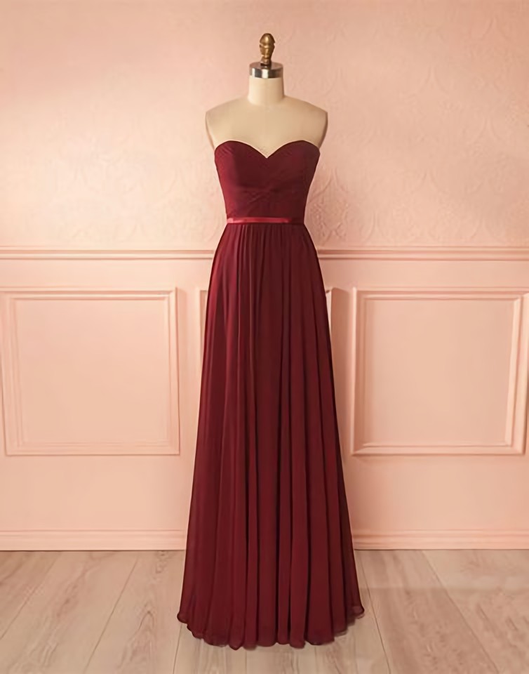 Elegant Simple Sweetheart Neck Chiffon Formal Prom Dress, Beautiful Long Prom Dress, Banquet Party Dress