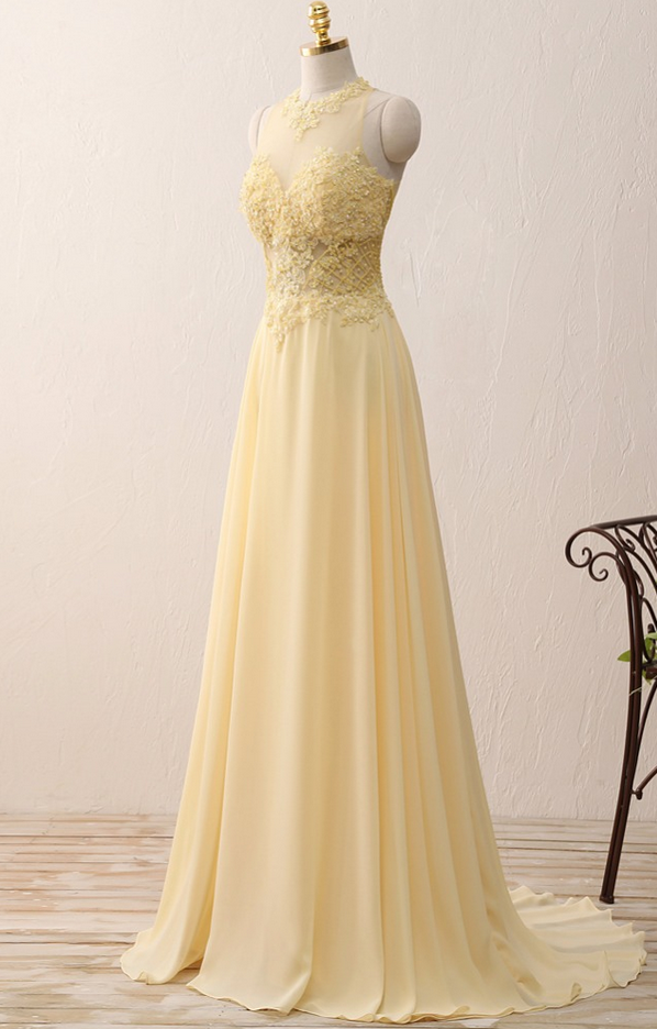 Elegant Sweetheart A Line Chiffon Lace Appliques Formal Prom Dress, Beautiful Long Prom Dress, Banquet Party Dress