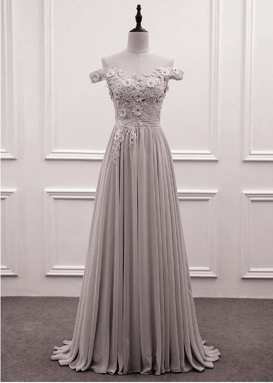 Elegant chiffon unlined thin shoulder strap with side zipper Prom Dresses main image 1