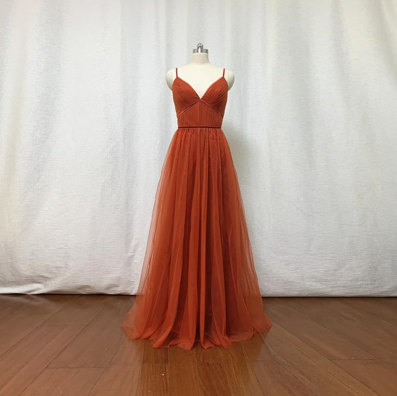 Sexy Spaghetti V-neck Evening Dress ,formal Party Dress,prom Dress Tulle