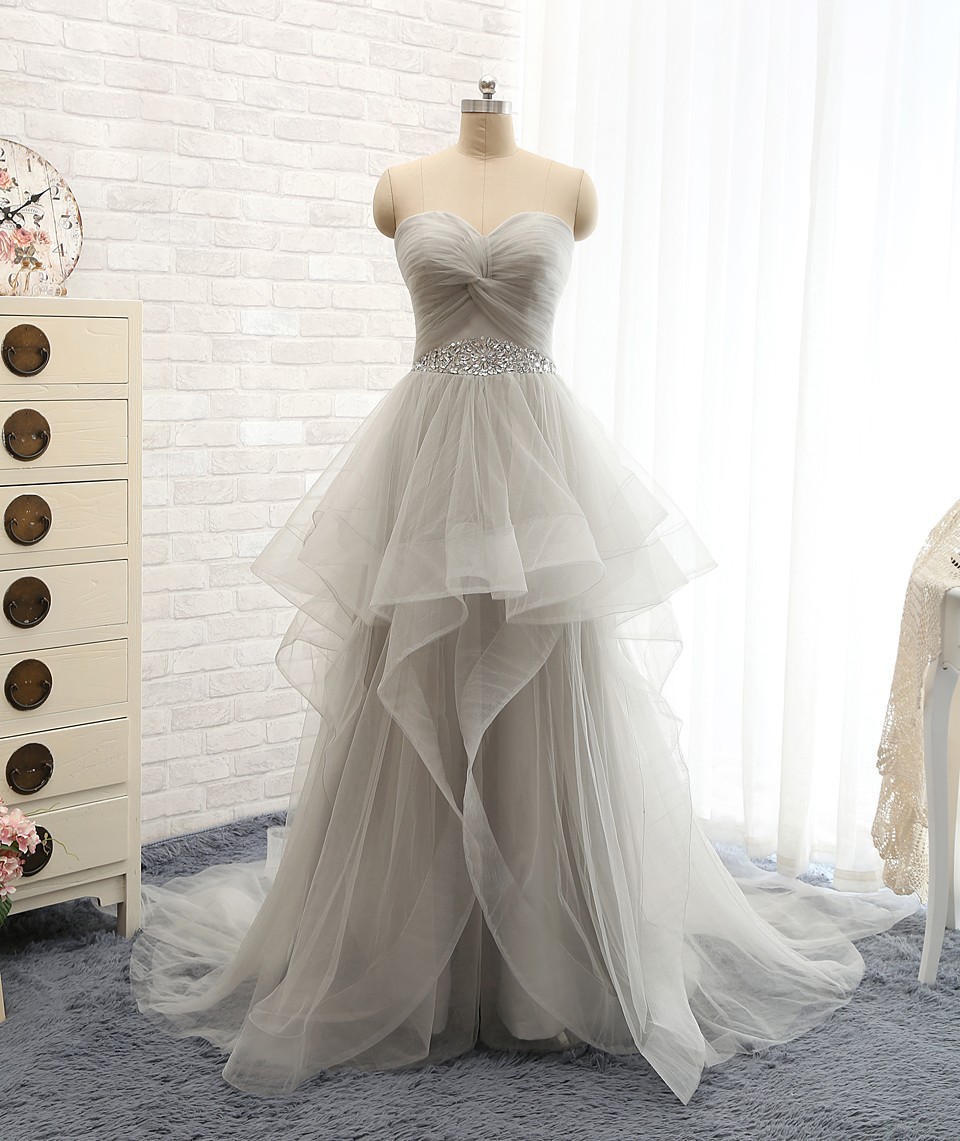 Elegant Simple Bead Off Shoulder Tulle Formal Prom Dress, Beautiful Long Prom Dress, Banquet Party Dress