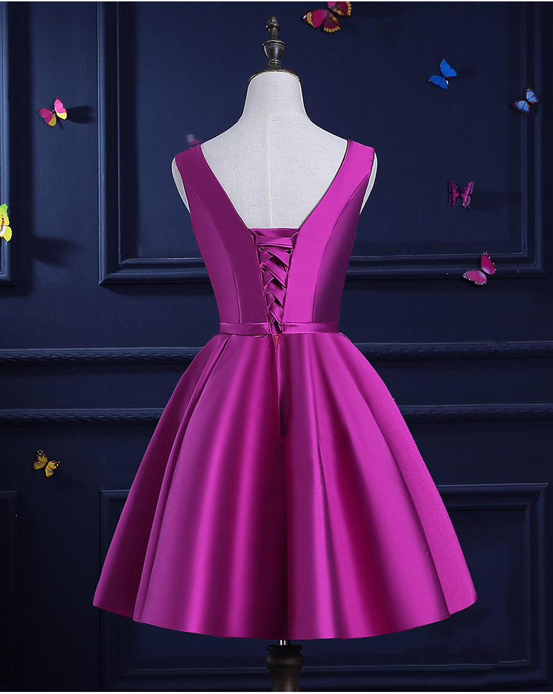 Gorgeous Strapless Satin Lace A Line Short Party Dress Formal Homecoming Dress Birthday Dress