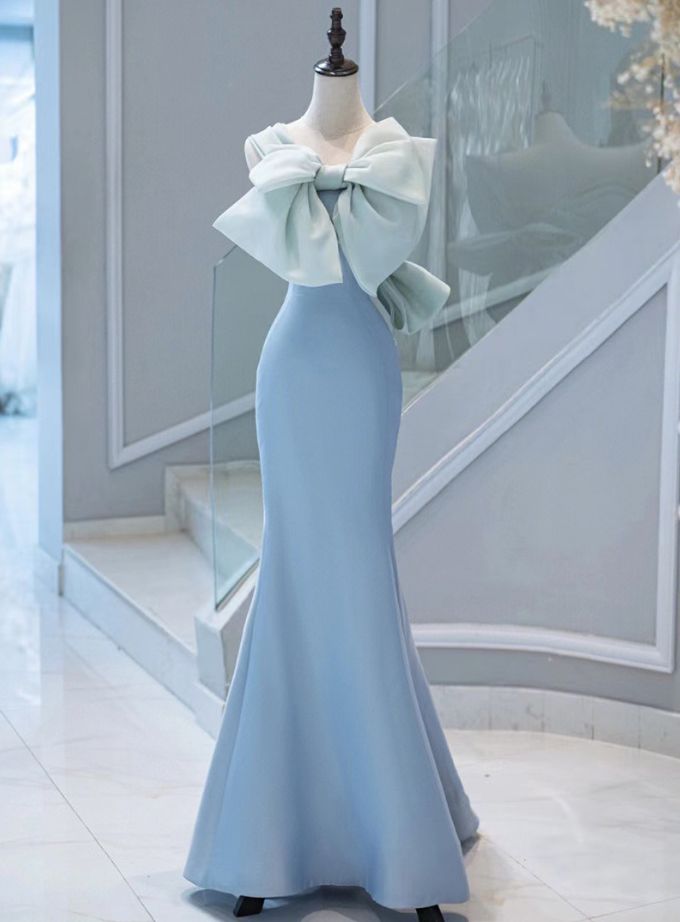 Prom Dresses,off Shoulder Evening Dress ,blue Prom Dress,sexy Boydon Dress,elegant Party Dress