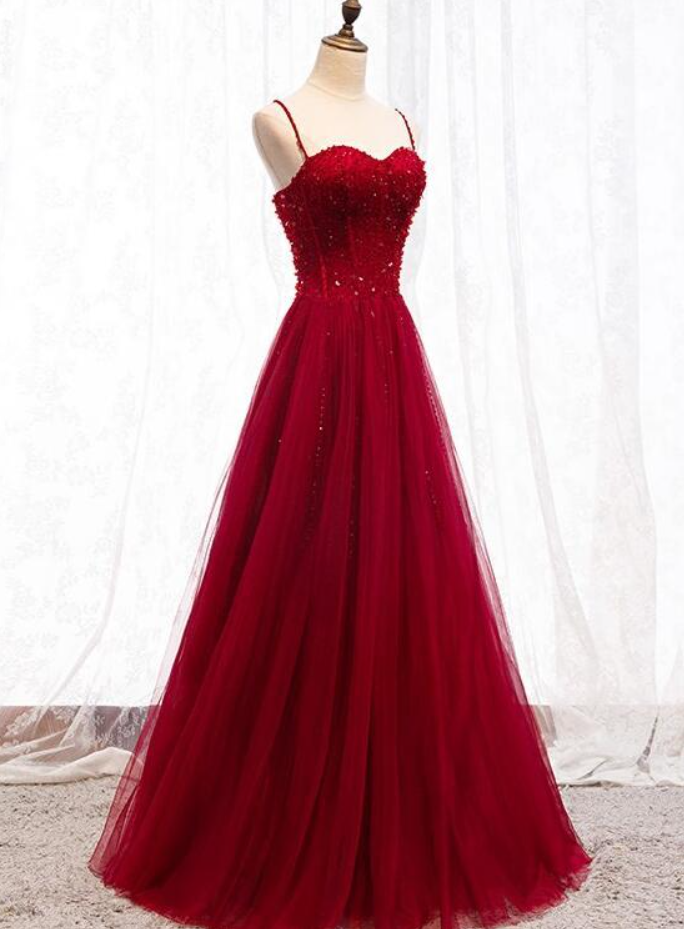 Prom Dresses,shoulder Dark Red Beaded Sweetheart Long Formal Dresses Teen Prom Dresses Embrace A Different Mood With A Different Dress