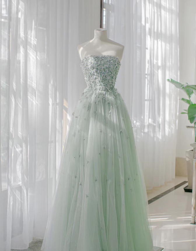 Prom Dresses,green Applique Evening Gowns Light Luxury High-end Feeling Banquet Women Temperament Green Dresses