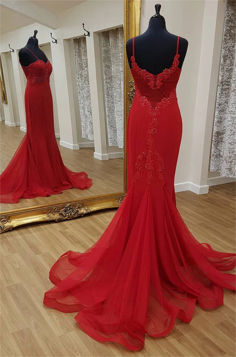 Long Prom Dress ,red Sweetheart Lace Mermaid Long Prom Dress, Red Evening  Dress on Luulla