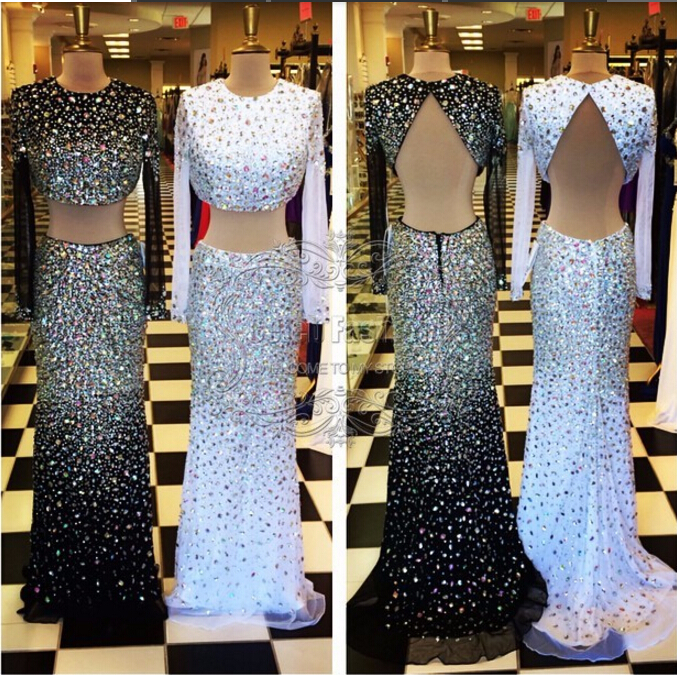Luxury Sewing Beads Evening Dress Prom Dresses