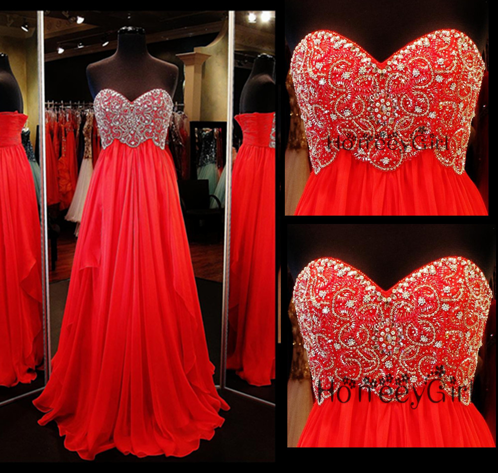 Prom Dresses,prom Dress 2016,sweetheart Prom Dresses,sparkling Prom Dresses,red Party Dress,long Party Dress,beaded Prom Dresses,handmade Prom