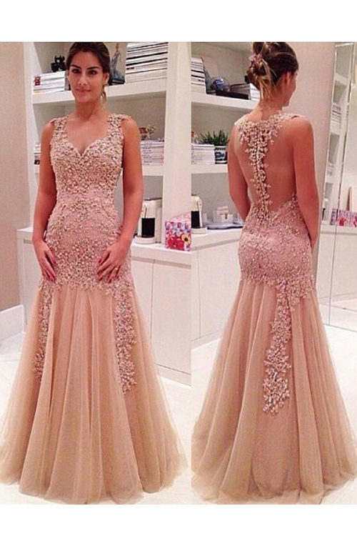 Evening Dresses Evening Wear With Appliques Beaded Floor Llength Zipper Back Sweetheart Party Pageant Dress Prom Gown Formal Gowns